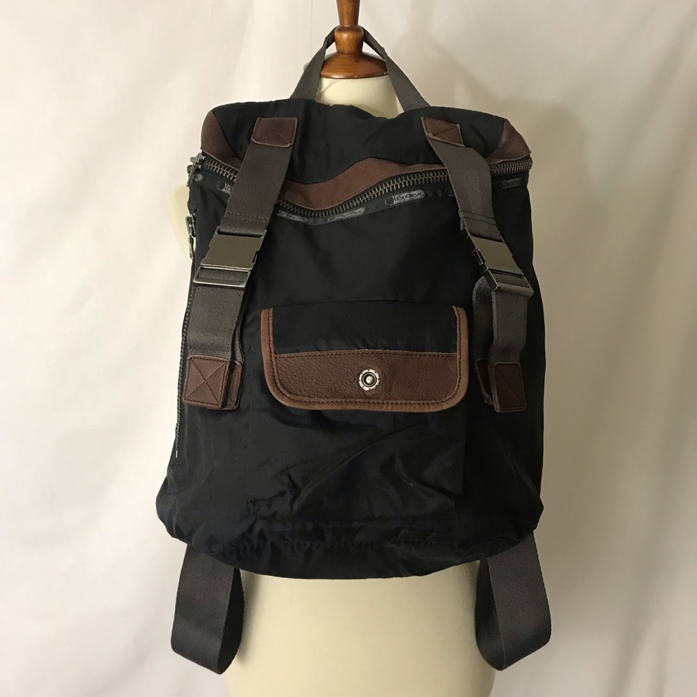 LeSportsac Black Brown Backpack OC+